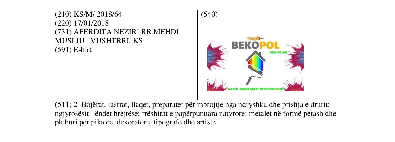 Zëri i markës BEKOPOL në buletin