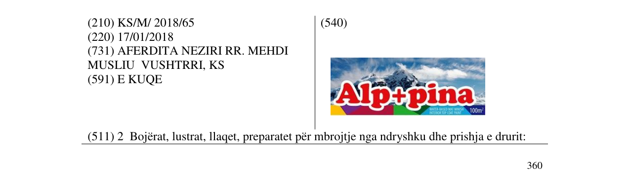 Zëri i markës Alp+pina në buletin