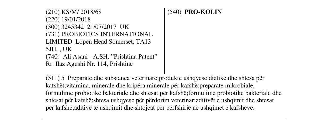 Zëri i markës PRO-KOLIN në buletin