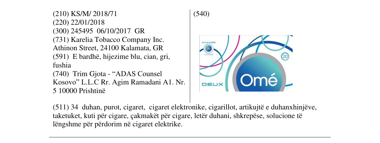 Zëri i markës Ome në buletin
