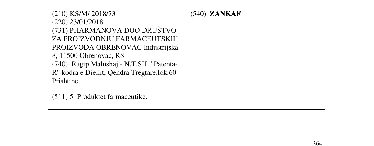 Zëri i markës ZANKAF në buletin