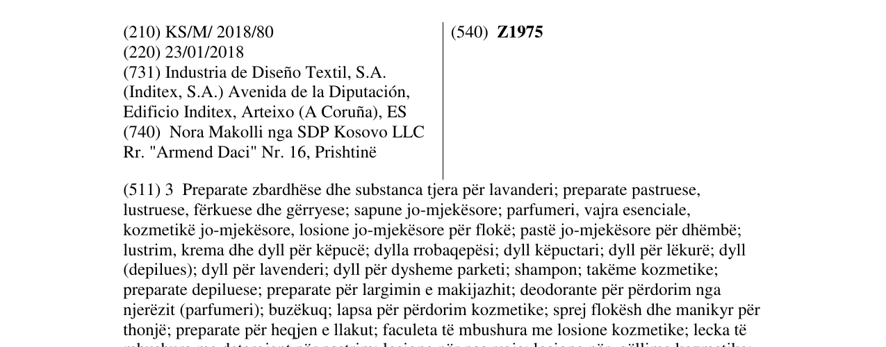 Zëri i markës Z1975 në buletin