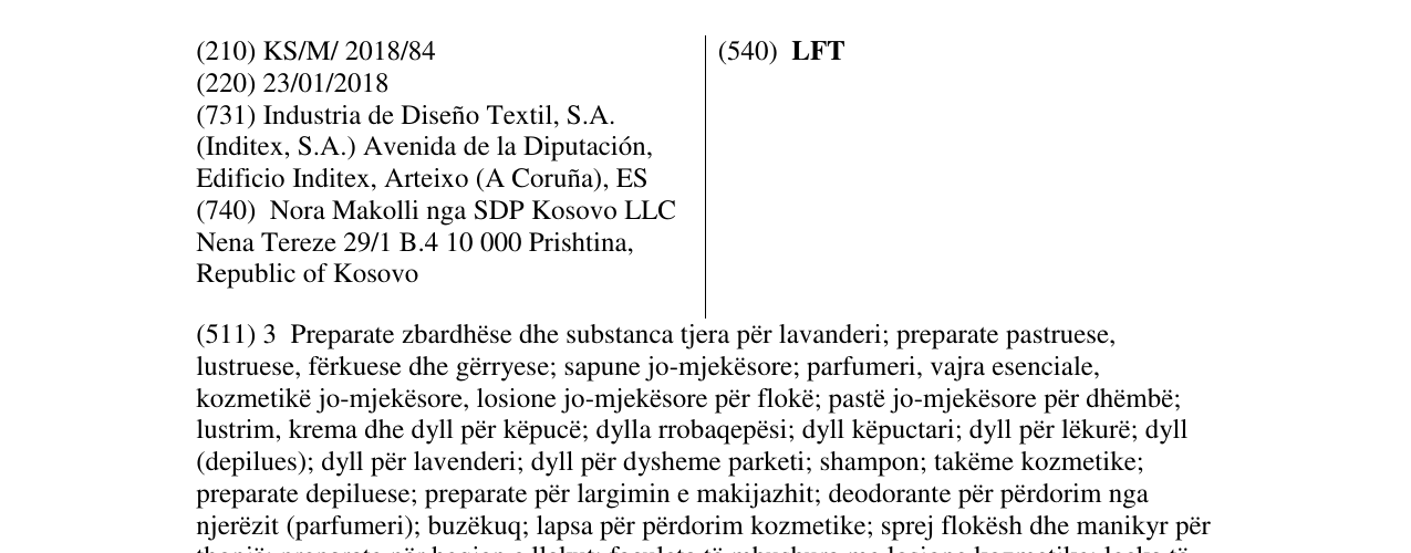 Zëri i markës LFT në buletin
