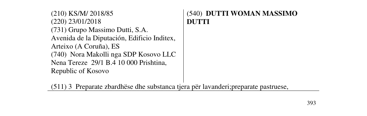 Zëri i markës DUTTI WOMAN MASSIMO DUTTI në buletin