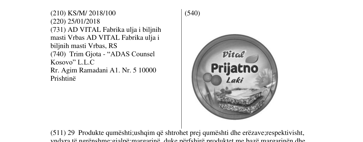 Zëri i markës Vital Prijatno Laki në buletin