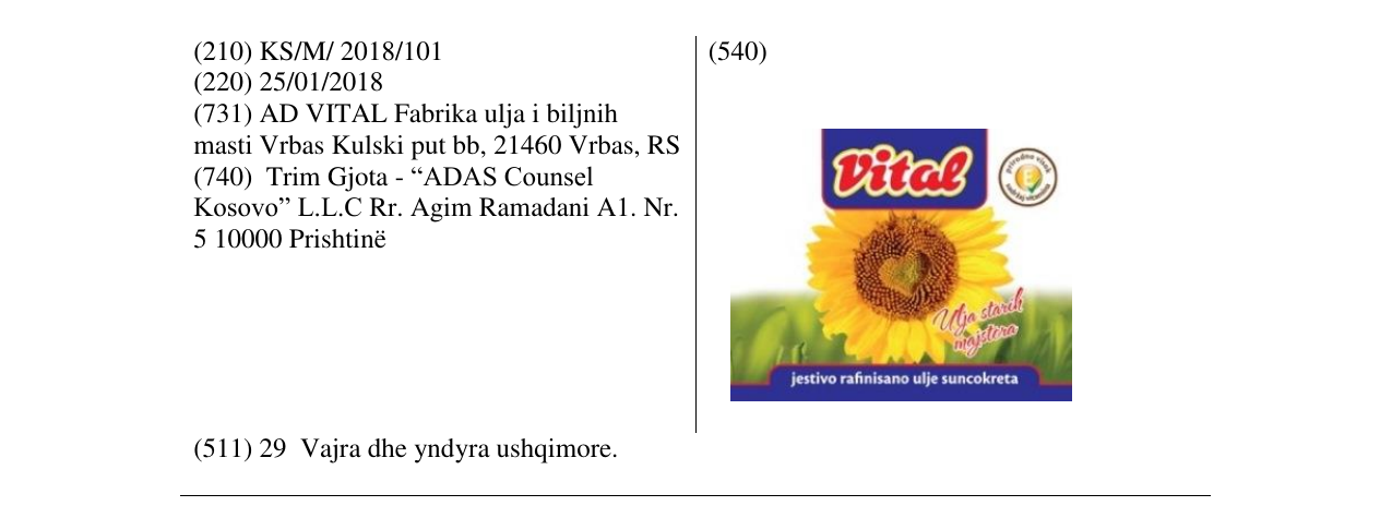 Zëri i markës Vital në buletin