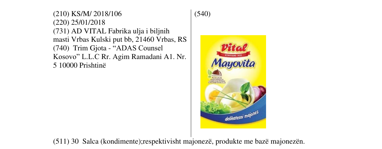 Zëri i markës Vital Mayovita në buletin