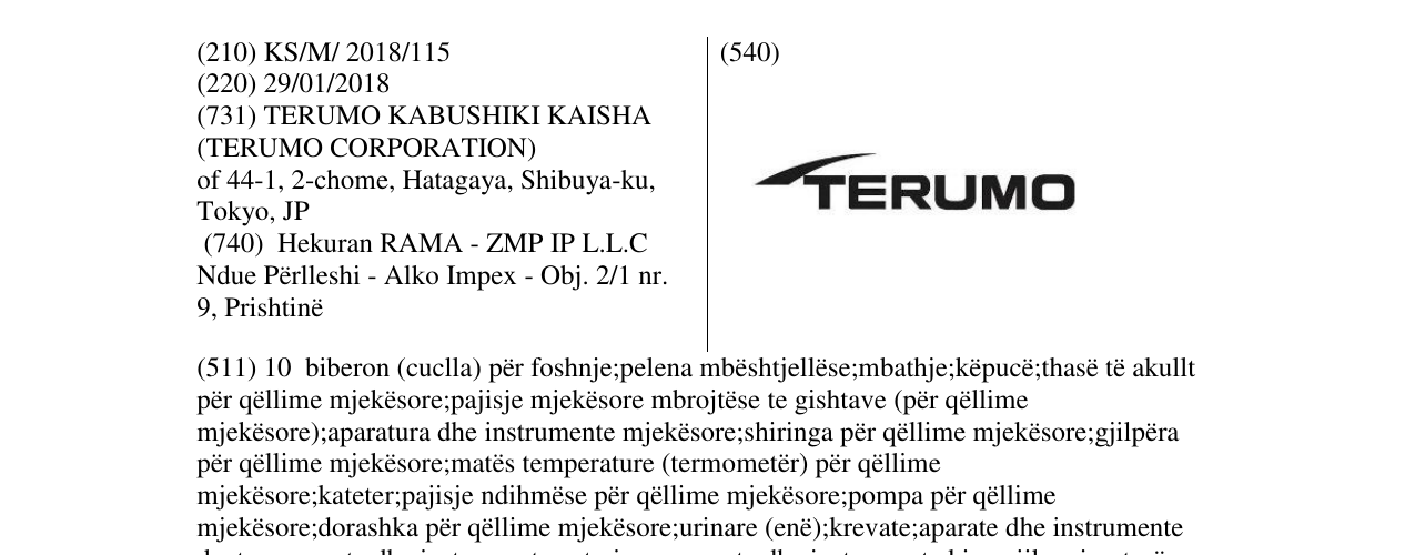 Zëri i markës TERUMO në buletin