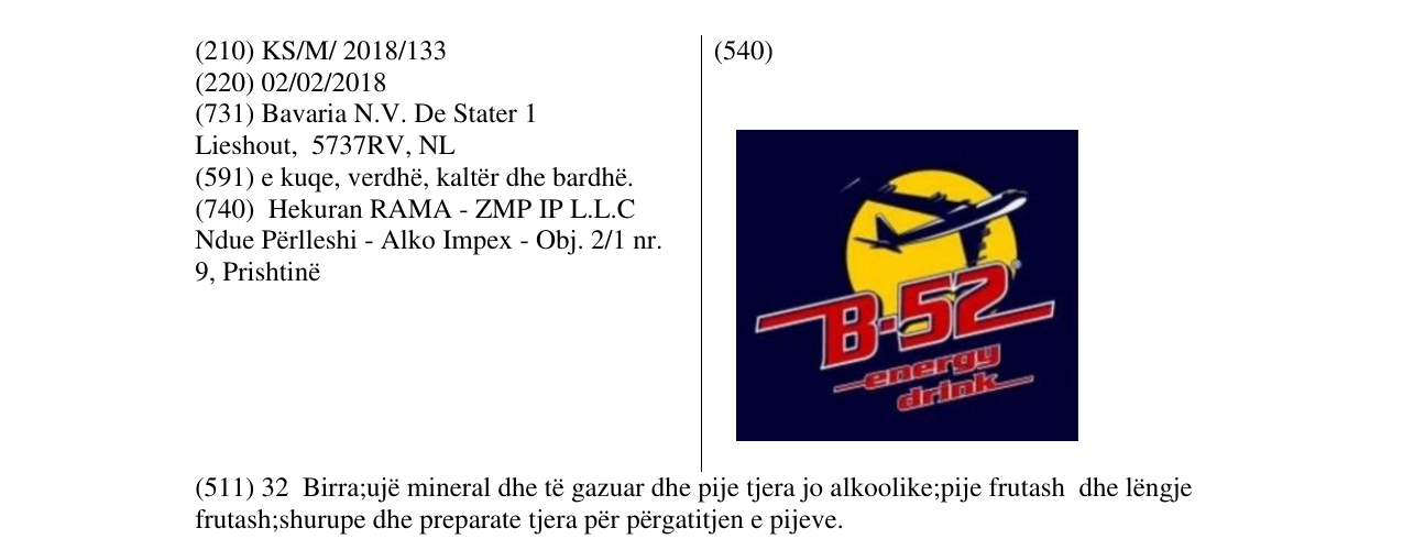 Zëri i markës B52 në buletin