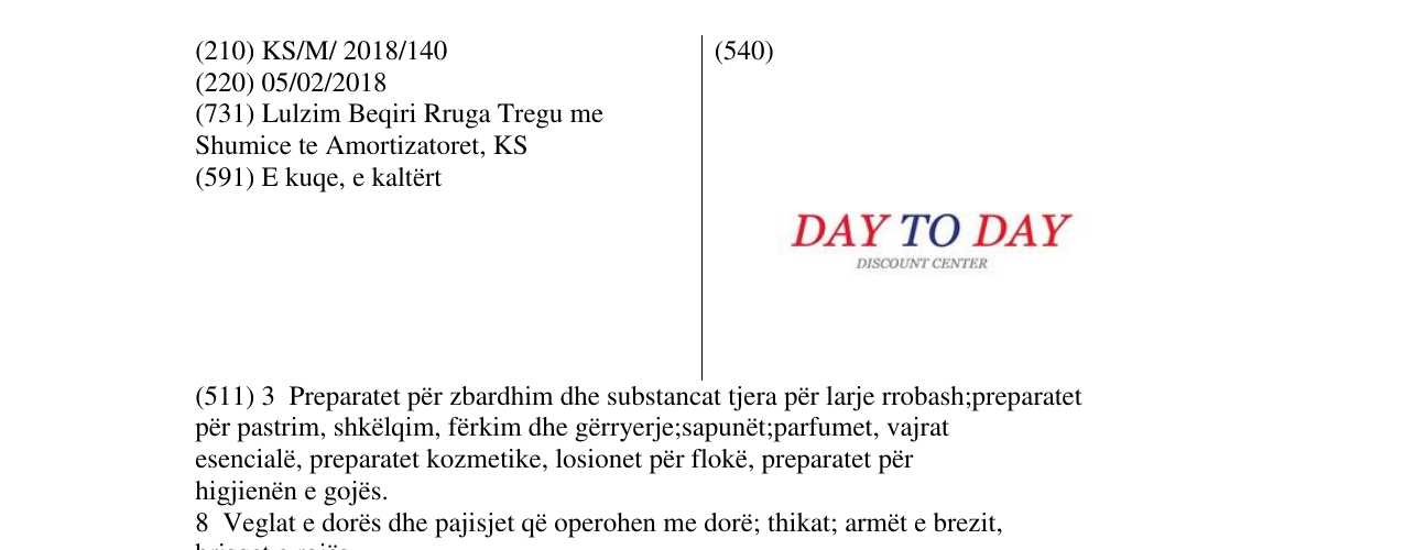 Zëri i markës DAY TO DAY në buletin