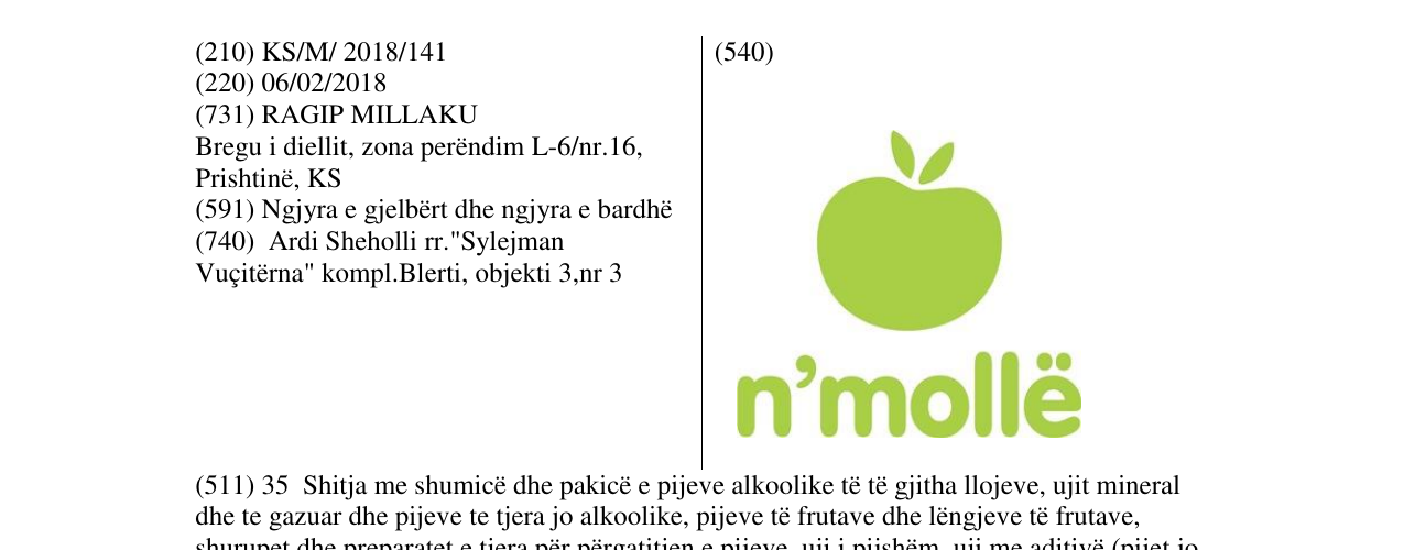 Zëri i markës n'mollë në buletin