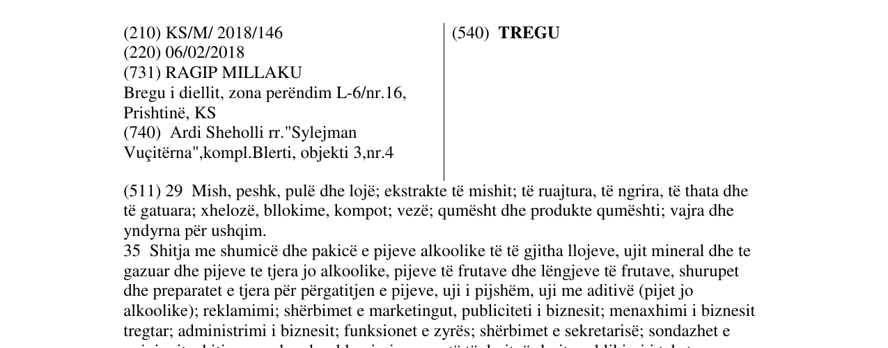 Zëri i markës TREGU në buletin