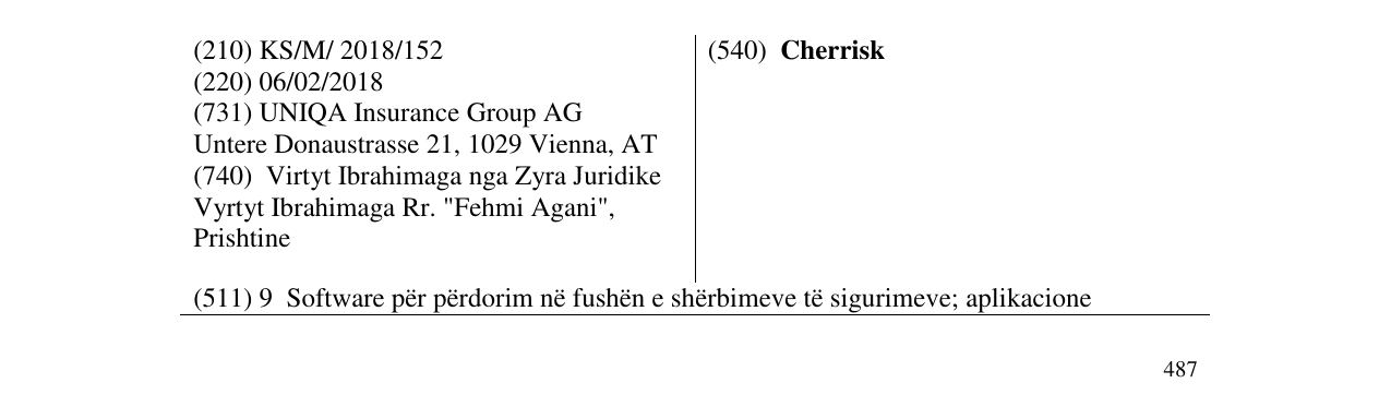 Zëri i markës Cherrisk në buletin