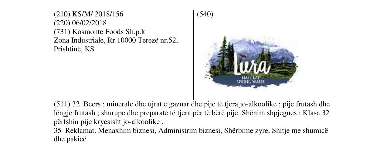 Zëri i markës Lura në buletin