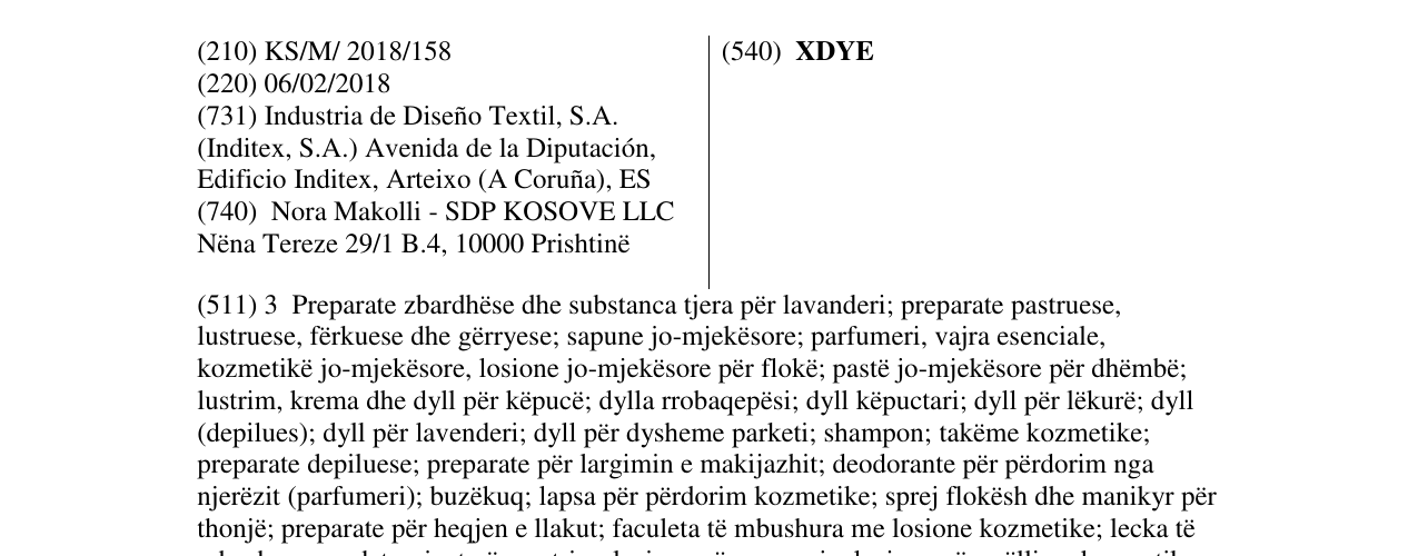 Zëri i markës XDYE në buletin