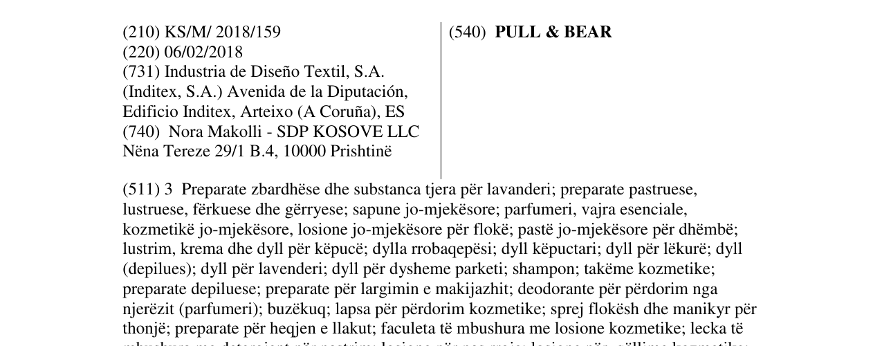 Zëri i markës PULL & BEAR në buletin