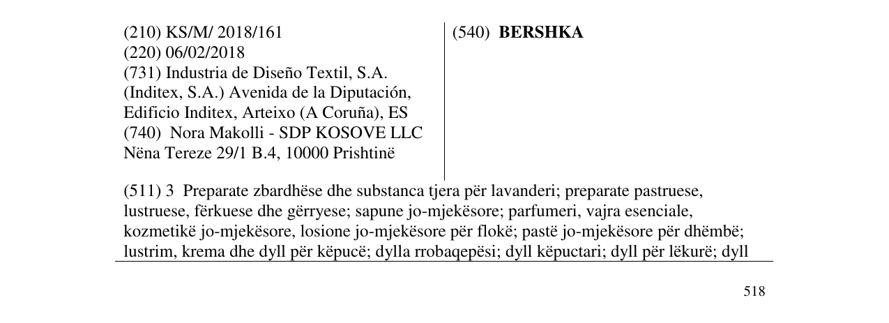 Zëri i markës BERSHKA në buletin