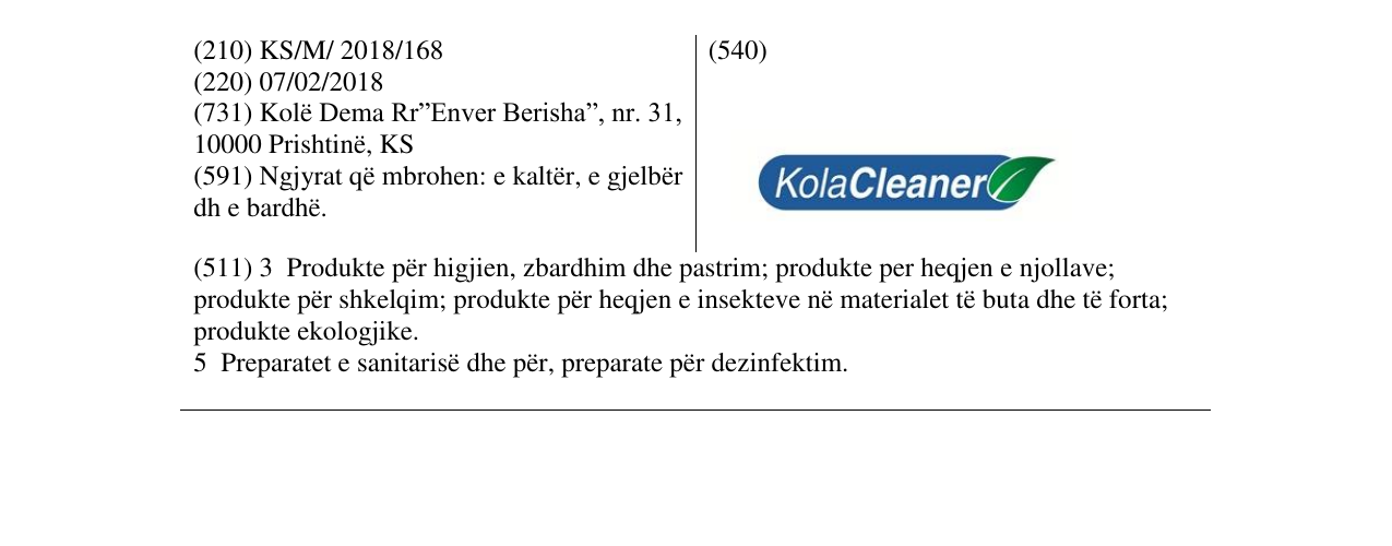 Zëri i markës KolaCleaner në buletin
