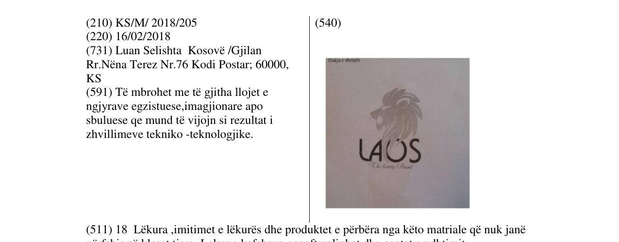 Zëri i markës LAOS në buletin