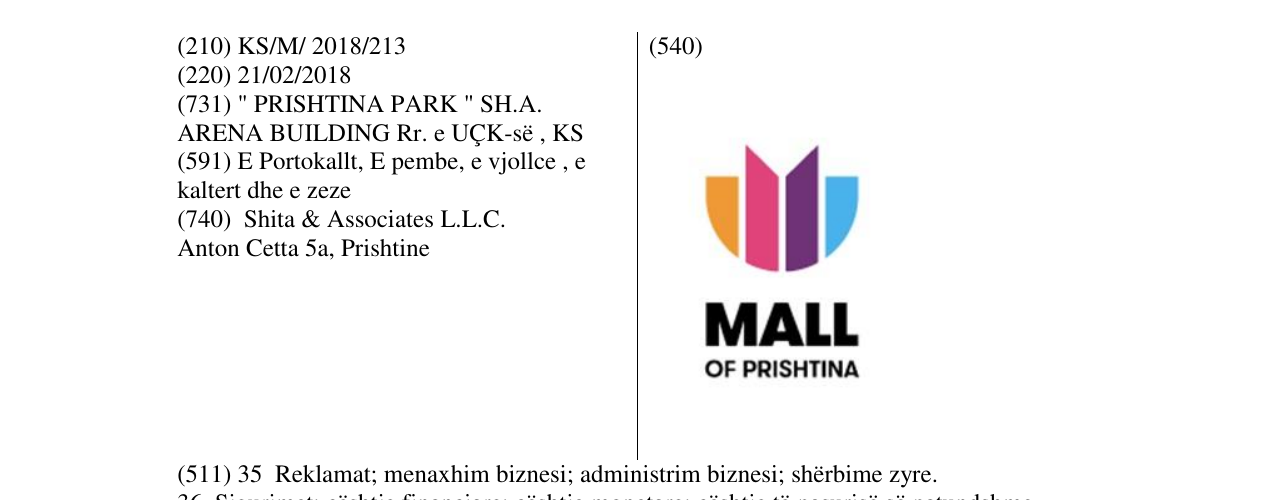 Zëri i markës MALL of PRISHTINA në buletin
