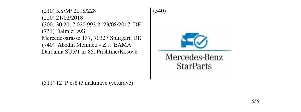 Zëri i markës Mercedes-BenzStarParts në buletin
