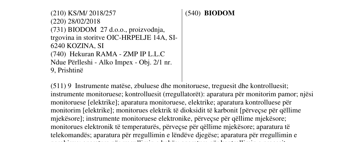 Zëri i markës BIODOM në buletin