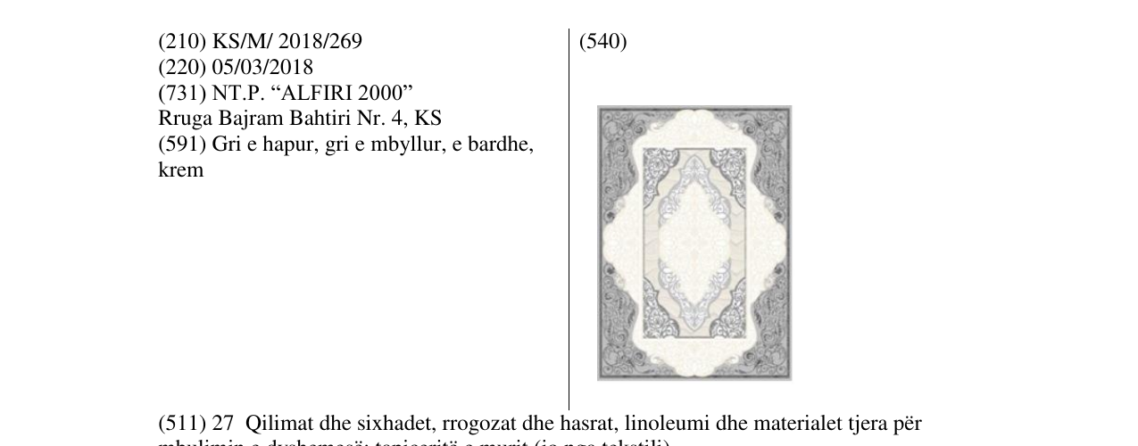 Zëri i markës Markë figurative në buletin
