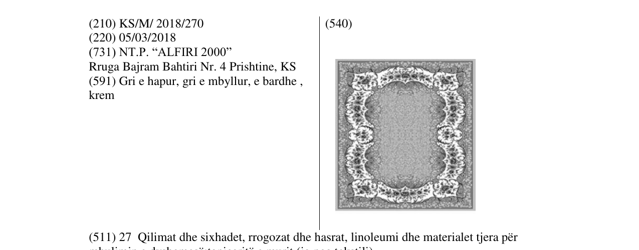Zëri i markës Markë figurative në buletin