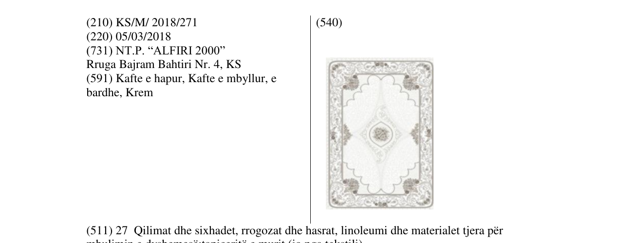 Zëri i markës Markë figurative në buletin