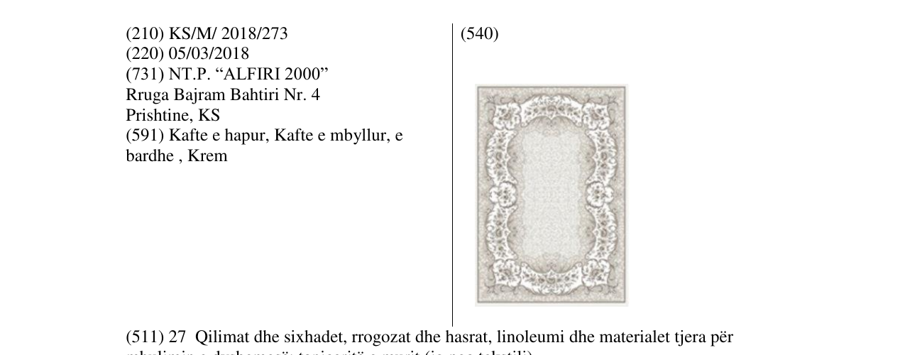 Zëri i markës Markë figurative në buletin