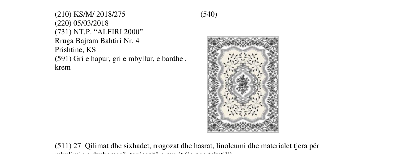 Zëri i markës Markë figurative në buletin