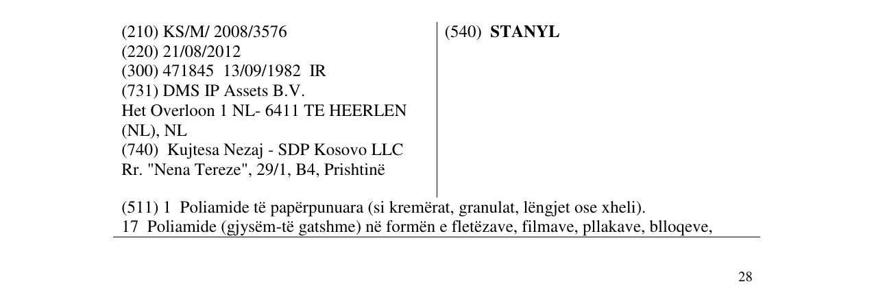 Zëri i markës STANYL në buletin