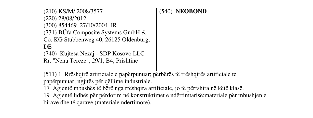 Zëri i markës NEOBOND në buletin