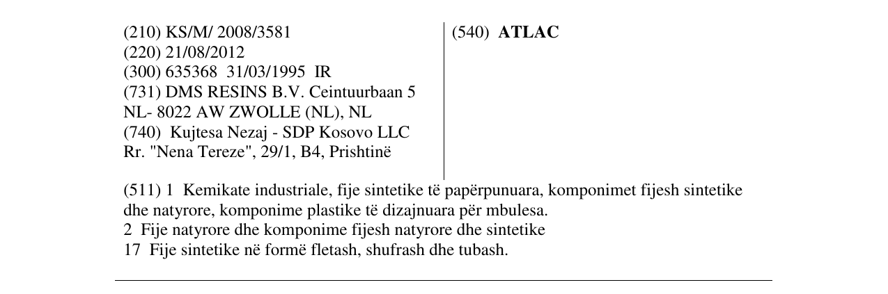 Zëri i markës ATLAC në buletin
