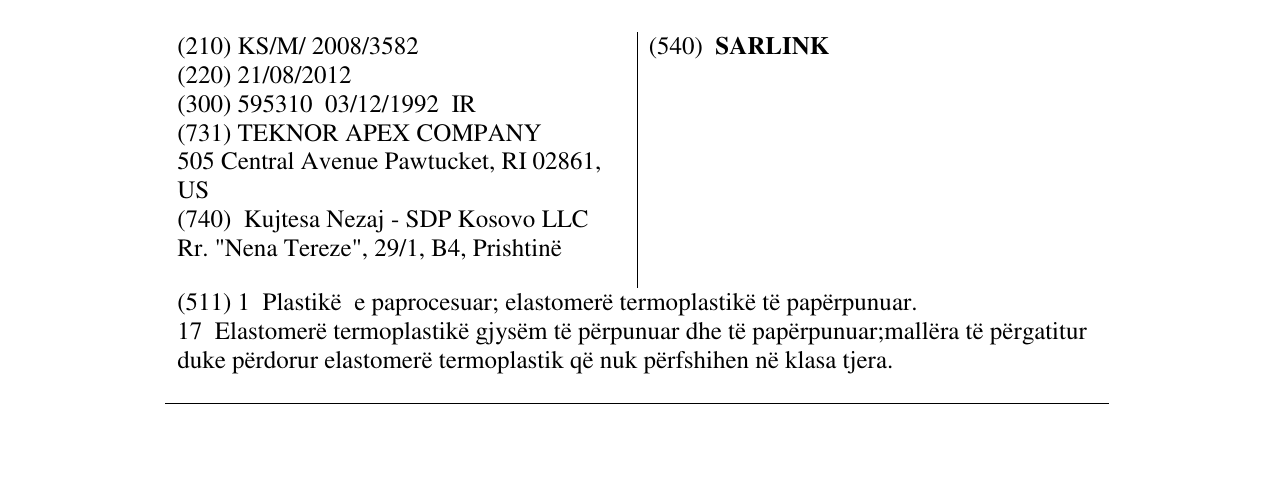 Zëri i markës SARLINK në buletin