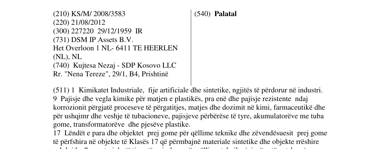 Zëri i markës Palatal në buletin