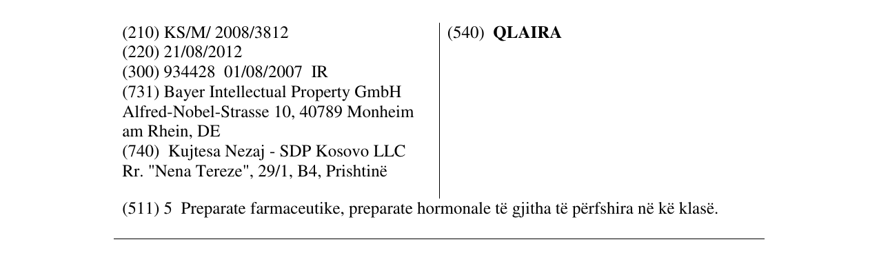 Zëri i markës QLAIRA në buletin