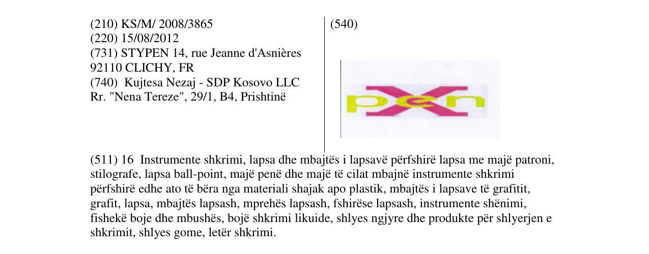 Zëri i markës X pen në buletin