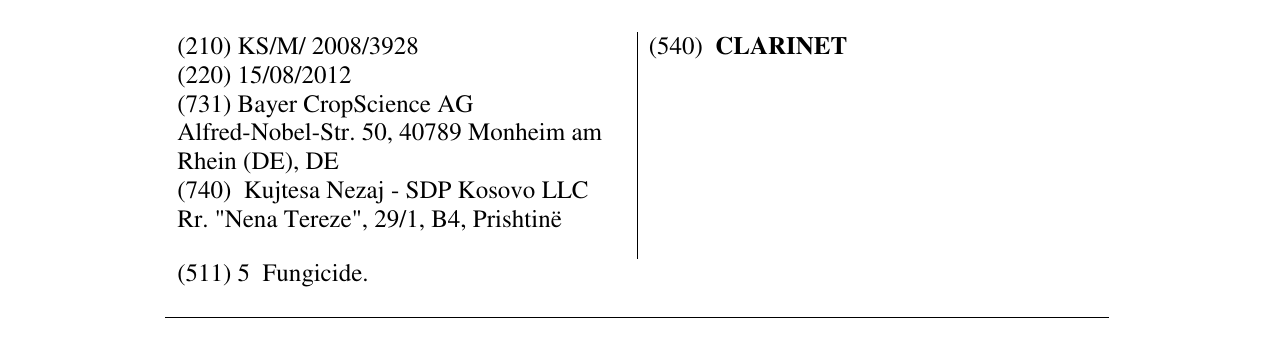 Zëri i markës CLARINET në buletin