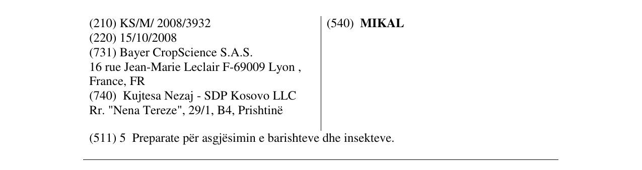 Zëri i markës MIKAL në buletin