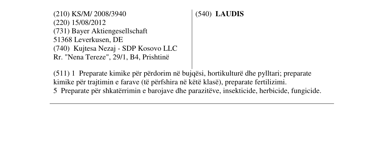 Zëri i markës LAUDIS në buletin