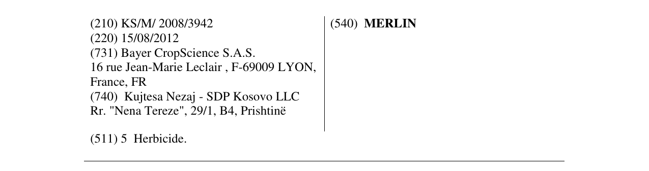 Zëri i markës MERLIN në buletin