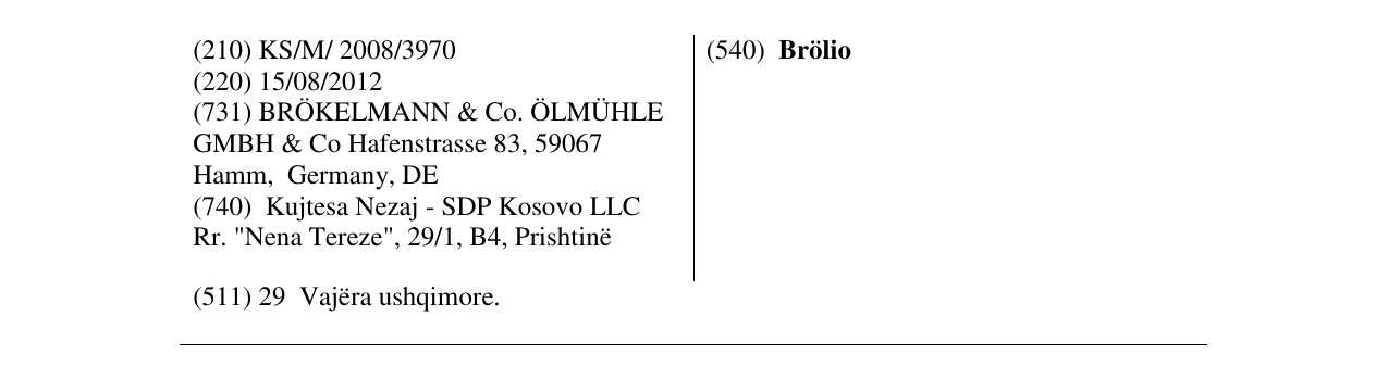 Zëri i markës Brölio në buletin