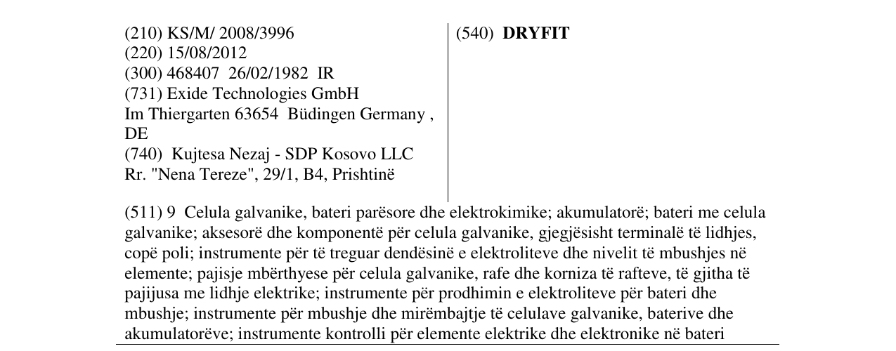 Zëri i markës DRYFIT në buletin
