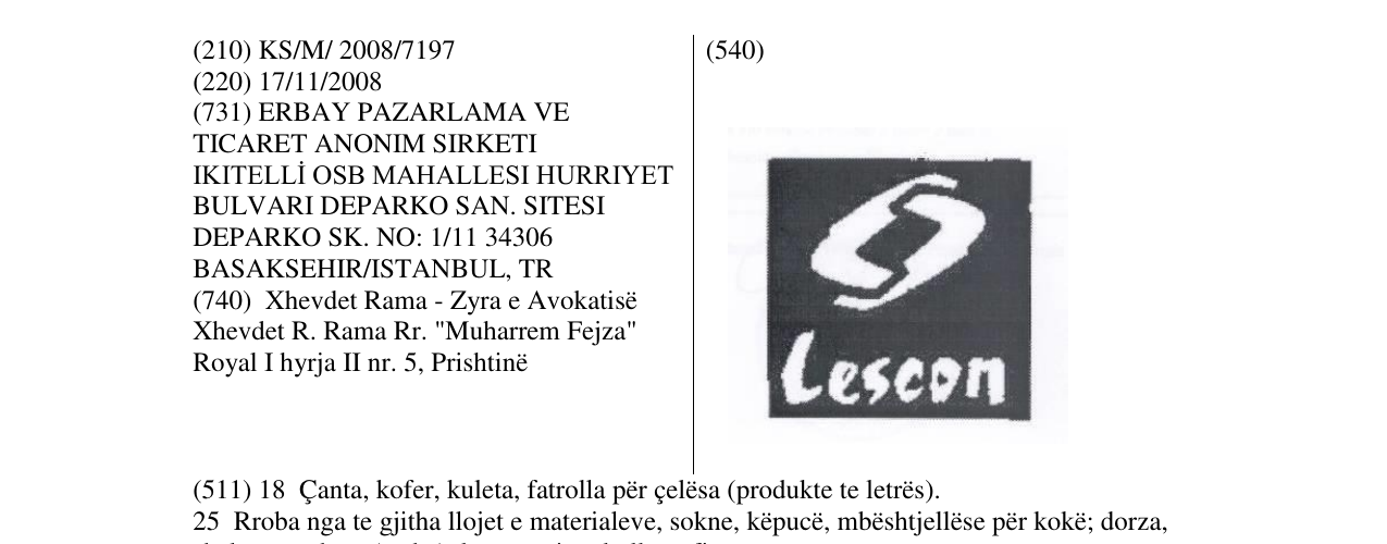 Zëri i markës LESCON në buletin