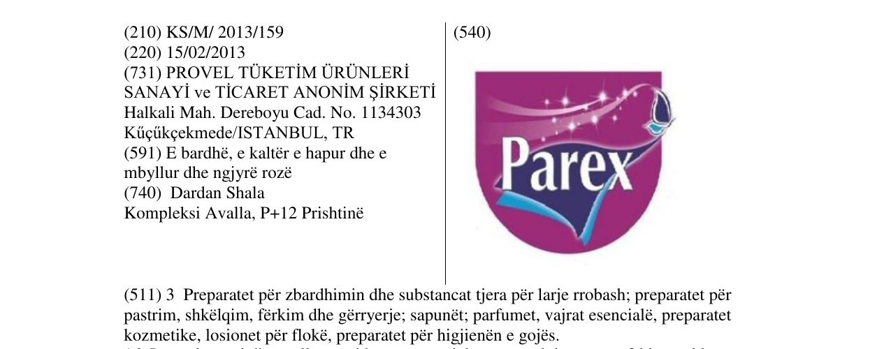Zëri i markës Parex në buletin