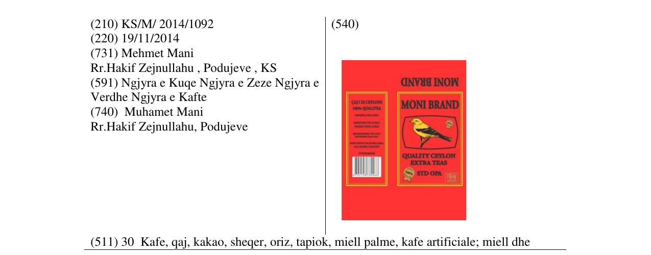 Zëri i markës MONI BRAND në buletin