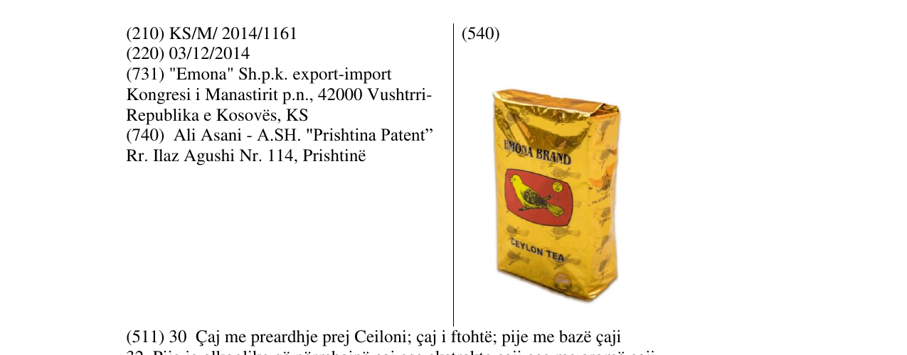 Zëri i markës Markë figurative në buletin