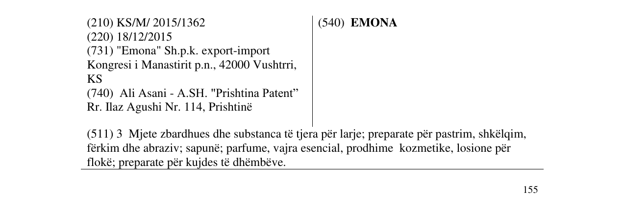 Zëri i markës EMONA në buletin