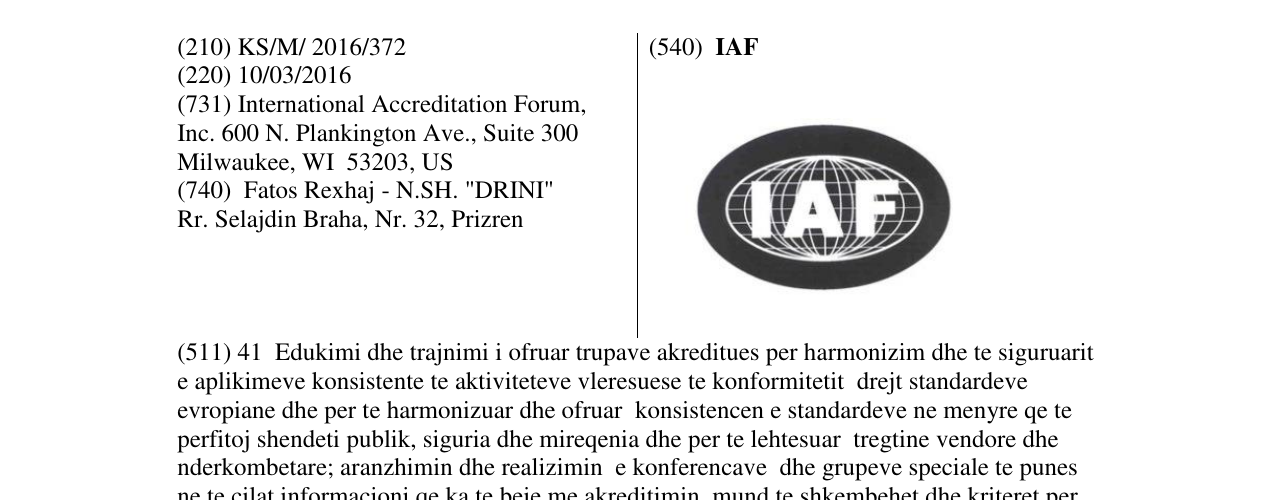 Zëri i markës IAF në buletin
